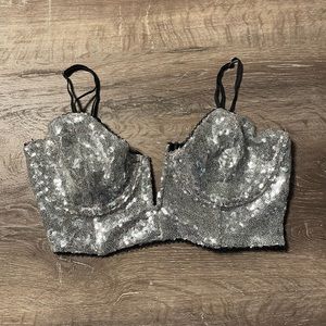 Victorias Secret For Love & Lemons Sequin Bra Top